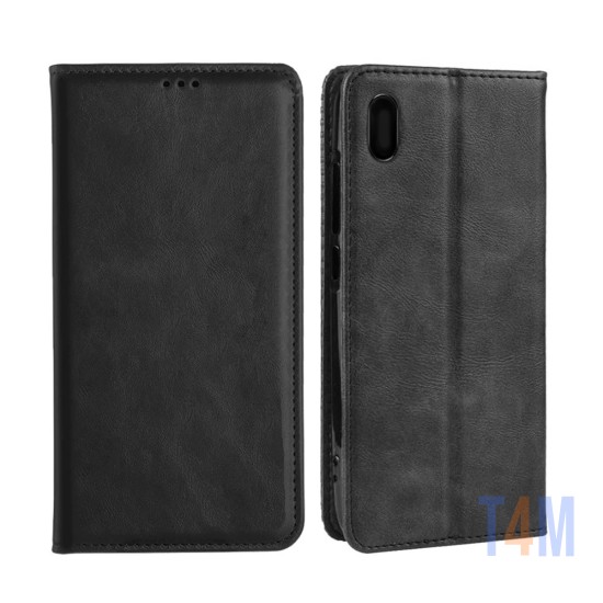 Funda Abatible de Cuero con Bolsillo Interno para Xiaomi Redmi 7a Negro